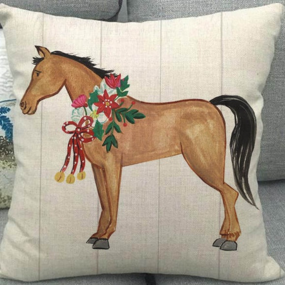 COPY - Pillow Cover- NEW- Holiday Horse Christmas - Picture 1 of 1